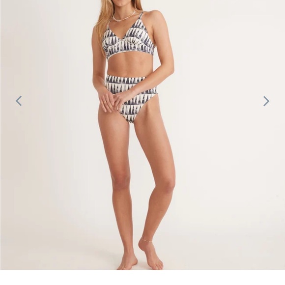 Marine Layer Plunge Bikini Top and bottom in India Ink Geo - Picture 3 of 7